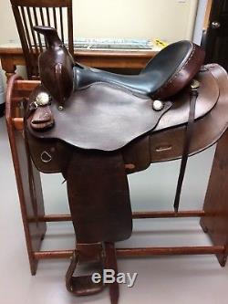 Simco western brown leather saddle 15.5 seat with breast collar