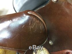 Simco western brown leather saddle 15.5 seat with breast collar