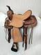 Size-15 Classic Roughout Seat Western Tooled Horse Leather Saddle With Tack Set