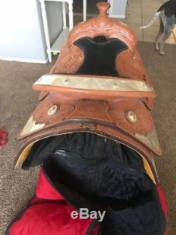 Size 16 western silver show saddle