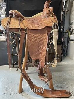 Slick Fork A Fork Wade Style western saddle 15 Seat Custom near Perfect