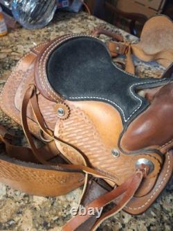 Small Kids' Horse Saddle, Leather And Lamb Fur