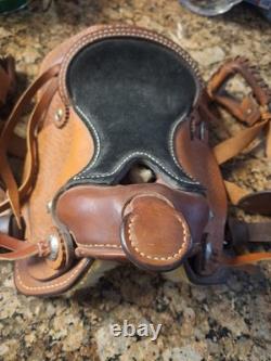 Small Kids' Horse Saddle, Leather And Lamb Fur