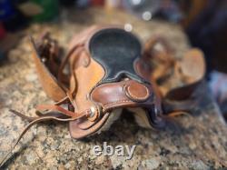 Small Kids' Horse Saddle, Leather And Lamb Fur