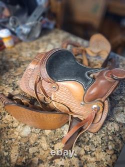 Small Kids' Horse Saddle, Leather And Lamb Fur
