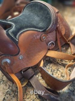 Small Kids' Horse Saddle, Leather And Lamb Fur