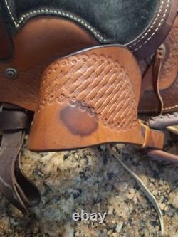 Small Kids' Horse Saddle, Leather And Lamb Fur