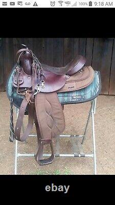 South Bend Saddle Co Package synthetic western saddle 15' seat, x-wide tree