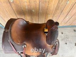 South Texas Tack Ranch Cutter Smooth Rough Out Western Cow Horse Saddle 16