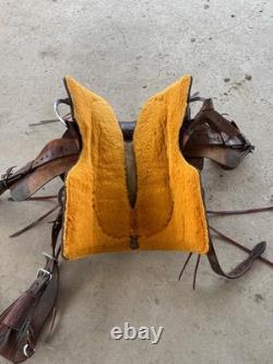 South Texas Tack Ranch Cutter Smooth Rough Out Western Cow Horse Saddle 16
