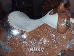 Stunning Broken Horn Silver western show saddle, a true work of art