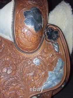 Stunning Broken Horn Silver western show saddle, a true work of art