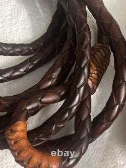 Stunning Vintage Set Braided Brown Rawhide Riata & Hobbles 70's Horse Saddle