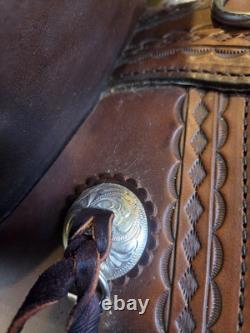 Stunning Western Leather Saddle Circle Y Flex Lite Cordovan/brown 17.5 Pristine