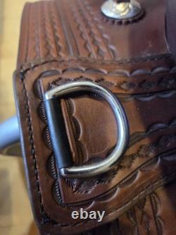 Stunning Western Leather Saddle Circle Y Flex Lite Cordovan/brown 17.5 Pristine