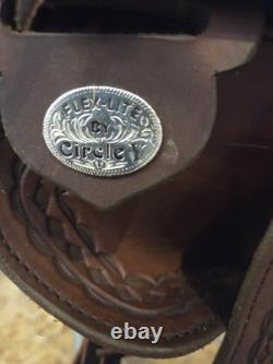 Stunning Western Leather Saddle Circle Y Flex Lite Cordovan/brown 17.5 Pristine