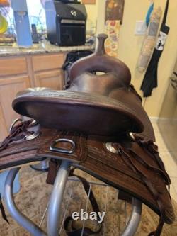 Stunning Western Leather Saddle Circle Y Flex Lite Cordovan/brown 17.5 Pristine