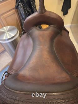 Stunning Western Leather Saddle Circle Y Flex Lite Cordovan/brown 17.5 Pristine