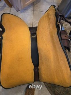Stunning Western Leather Saddle Circle Y Flex Lite Cordovan/brown 17.5 Pristine
