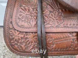 Super QUALITY 15-1/2 15 HeavyDuty HAND TOOLED Vintage RANCH SaddleFQHBSOLID