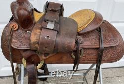 Super QUALITY 15-1/2 15 HeavyDuty HAND TOOLED Vintage RANCH SaddleFQHBSOLID