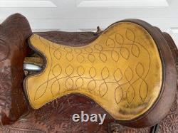 Super QUALITY 15-1/2 15 HeavyDuty HAND TOOLED Vintage RANCH SaddleFQHBSOLID