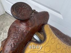 Super QUALITY 15-1/2 15 HeavyDuty HAND TOOLED Vintage RANCH SaddleFQHBSOLID