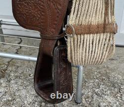 Super QUALITY 15-1/2 15 HeavyDuty HAND TOOLED Vintage RANCH SaddleFQHBSOLID