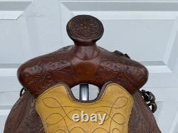 Super QUALITY 15-1/2 15 HeavyDuty HAND TOOLED Vintage RANCH SaddleFQHBSOLID