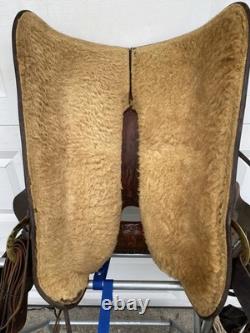 Super QUALITY 15-1/2 15 HeavyDuty HAND TOOLED Vintage RANCH SaddleFQHBSOLID