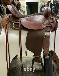 Synthetic Big Horn Western Saddle 17 Seat Red/Brown