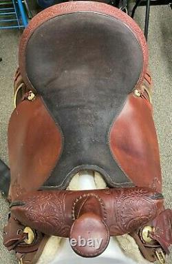 Synthetic Big Horn Western Saddle 17 Seat Red/Brown