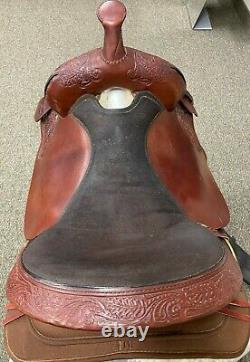 Synthetic Big Horn Western Saddle 17 Seat Red/Brown