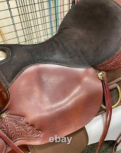 Synthetic Big Horn Western Saddle 17 Seat Red/Brown