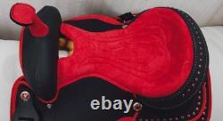 Synthetic Red/Black Western Horse Tack Saddle Size 15