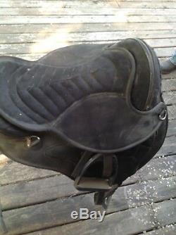 Synthetic Suede Western Treeless Saddle Unisex 18- Black Comes with girth