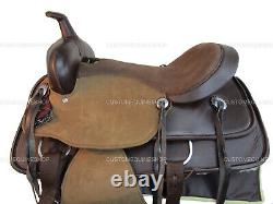 Synthetic Western Saddle Horse Pleasure Trail Brown Used Tack Set 15 16 17 18