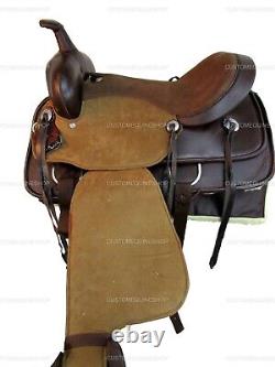 Synthetic Western Saddle Horse Pleasure Trail Brown Used Tack Set 15 16 17 18