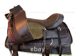 Synthetic Western Saddle Horse Pleasure Trail Brown Used Tack Set 15 16 17 18