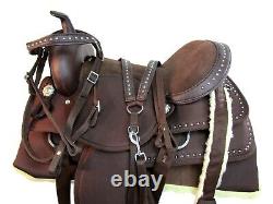 Synthetic Western Saddle Used Trail Pleasure Horse Barrel Cowboy Tack 15 16 17