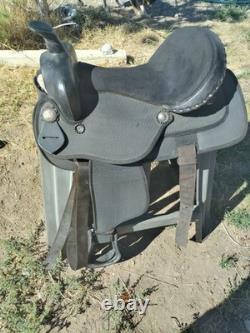 Synthetic western trail saddle, used, lightweight, see pics