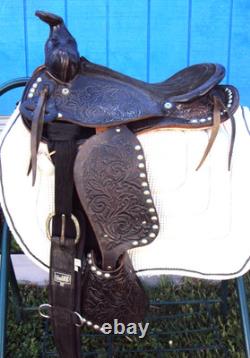 THE AMERICAN Childs Show Saddle- 12 SILVER/Padded Seat -Tooled Design- GREAT