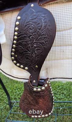 THE AMERICAN Childs Show Saddle- 12 SILVER/Padded Seat -Tooled Design- GREAT