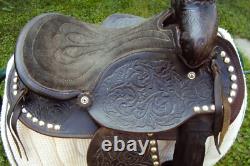 THE AMERICAN Childs Show Saddle- 12 SILVER/Padded Seat -Tooled Design- GREAT