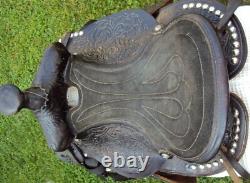 THE AMERICAN Childs Show Saddle- 12 SILVER/Padded Seat -Tooled Design- GREAT