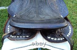 THE AMERICAN Childs Show Saddle- 12 SILVER/Padded Seat -Tooled Design- GREAT