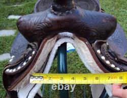 THE AMERICAN Childs Show Saddle- 12 SILVER/Padded Seat -Tooled Design- GREAT