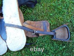 THE AMERICAN Childs Show Saddle- 12 SILVER/Padded Seat -Tooled Design- GREAT