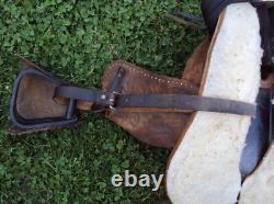 THE AMERICAN Childs Show Saddle- 12 SILVER/Padded Seat -Tooled Design- GREAT