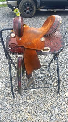 TT Saddlery Barrel Racing Western Saddle Brown Leather 12